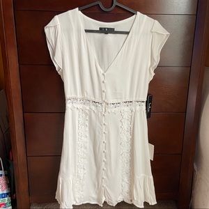 Wistful Wanderer White Crochet Lace Dress, small